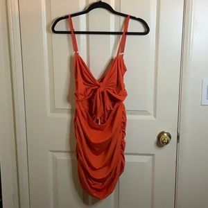 Ruched crop top dress